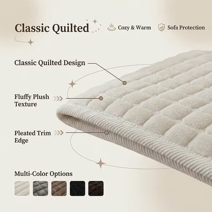 Thick Quilted Flannel Sofa Cover