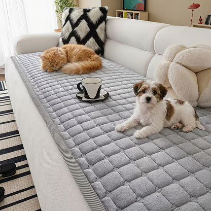 Thick Quilted Flannel Sofa Cover