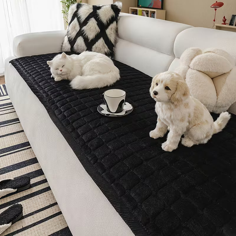 Thick Quilted Flannel Sofa Cover