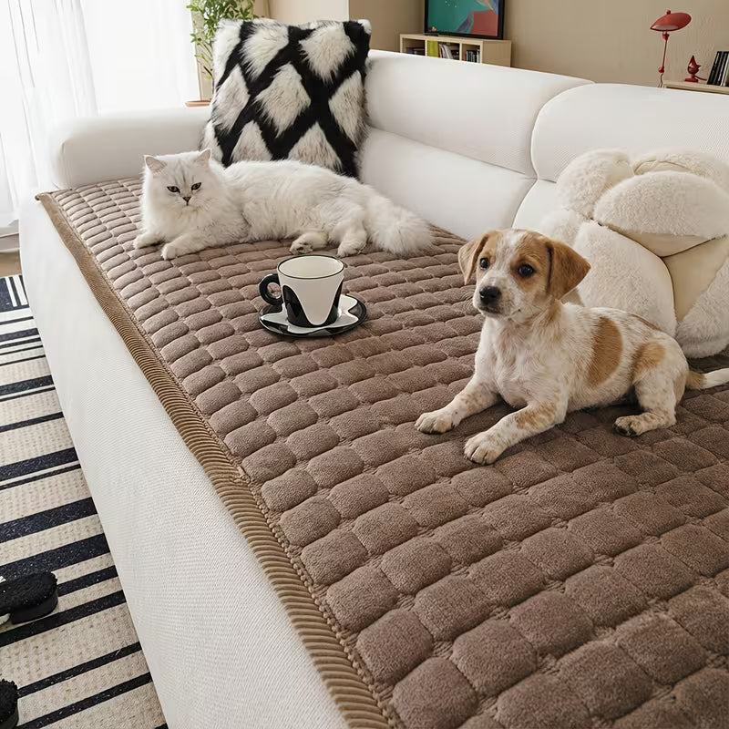 Thick Quilted Flannel Sofa Cover