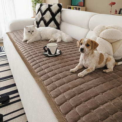 Thick Quilted Flannel Sofa Cover