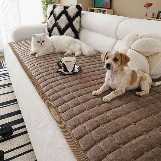 Thick Quilted Flannel Sofa Cover